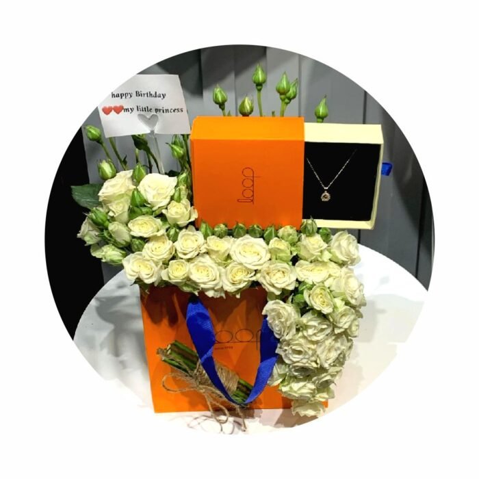 Bouquet with Branded Necklace